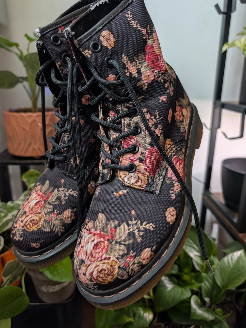 Dr Martens 1460 Victorian Flowers Canvas Print Boots